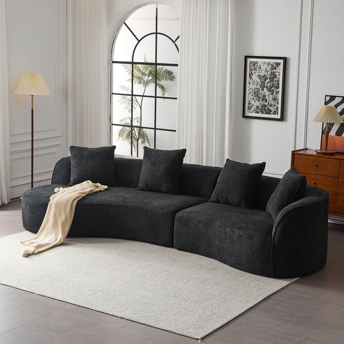 Elegant Curved Sectional Sofa With Full Foam Comfort Noble House