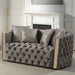 Naomi - Button Tufted Loveseat - Taupe Matrix Furniture Group