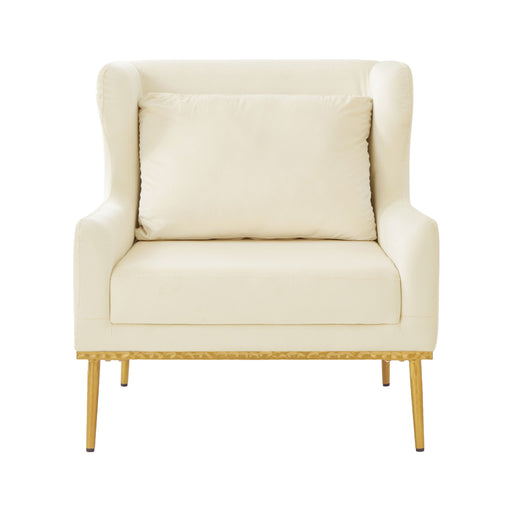 Elegant Curved Armrest Accent Armchair Noble House