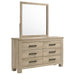 Sansome - 6 Drawer Dresser With Mirror - Oak Furniture Max