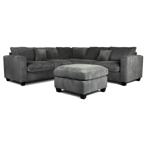 Modern Style L-Shaped Sectional Set With Ottoman Home Essentials