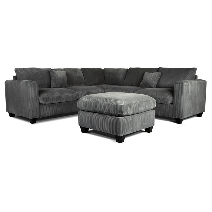 Modern Style L-Shaped Sectional Set With Ottoman Home Essentials