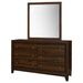 Anza - 6 Drawer Dresser With Mirro - Walnut Furniture Max