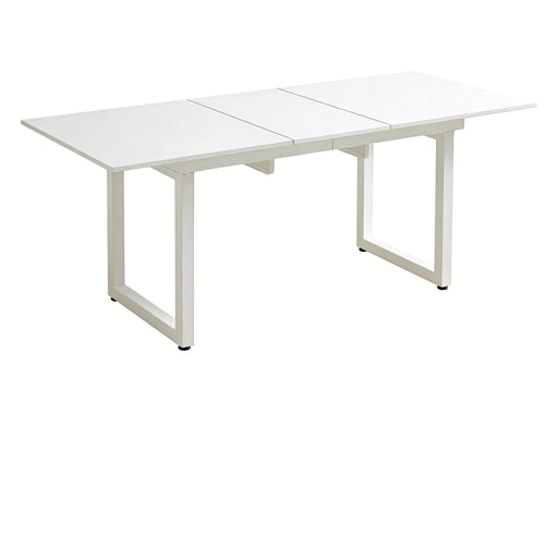 Square Extendable Dining Table With Metal Leg, Modern Space Saving Kitchen Table For Living Room Home Essentials