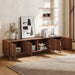 70" TV Stand For TVs Up To 80", Soft Closing Hinges And Cable Management - Walnut Hearth and Haven