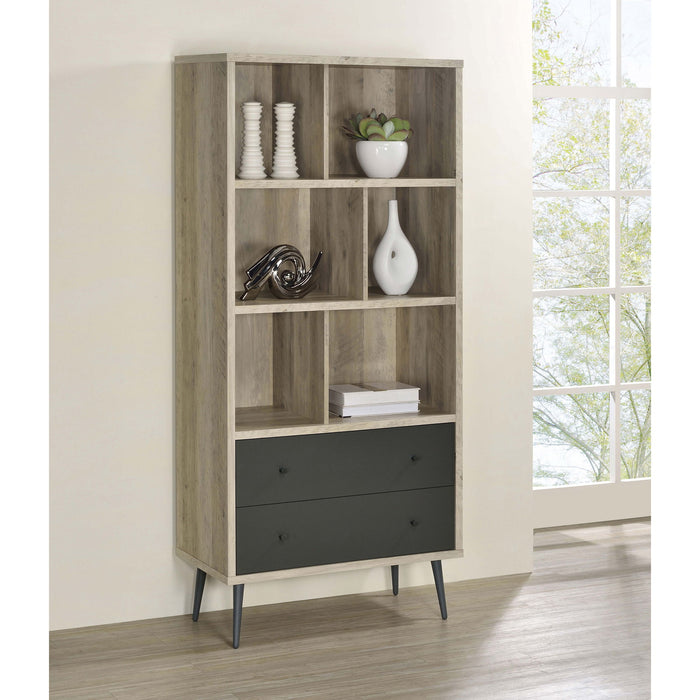 Minerva - 3 Shelf Bookcase With Drawers - Natural Furniture Max