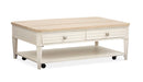 Echo Isles - Lift Top Storage Cocktail Table With Casters - Sea Pearl And Driftwood Magnussen Furniture