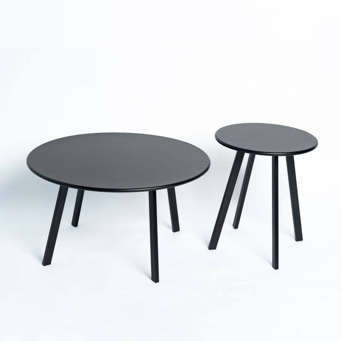 Round Nesting Coffee Table (Set of 2) - Black Home Essentials