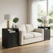 Nightstand With Diamond Carvings Handles, 2 Drawers & Charging Station Home Essentials