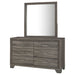 Funston - 6 Drawer Dresser With Mirror - Brown Oak Furniture Max