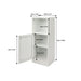 Louvered Door Bathroom Low Cabinet With Multi Layer Storage - White Home Essentials