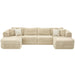 Modular Sectional Sofa, Boneless Couch With 2 Movable Ottomans Hearth and Haven