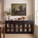 Modern Arched Glass Sideboard With 6 Doors, Buffet Cabinet With Storage And Adjustable Shelves Home Essentials