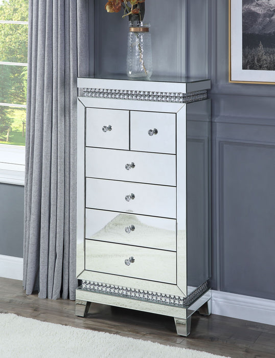Lotus - Cabinet - Mirrored, Faux Ice Cube Crystals ACME