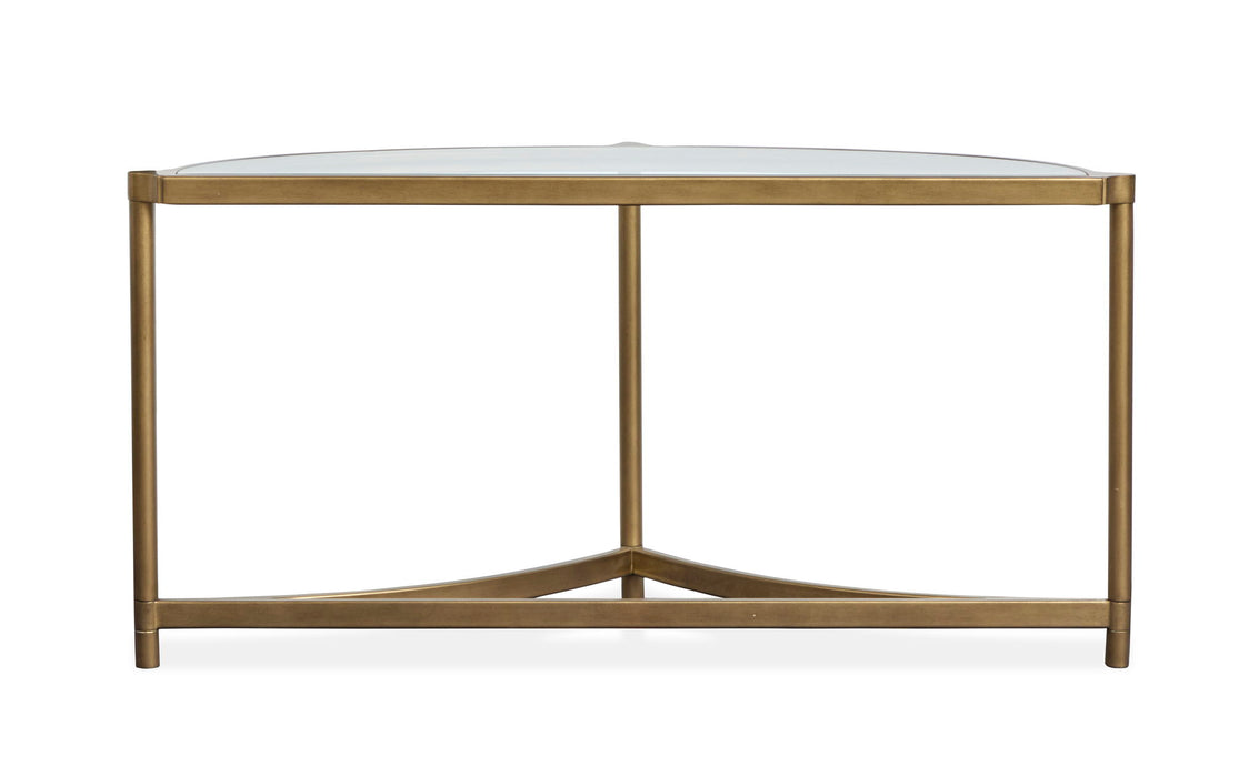 Cassidy - Demilune Sofa Table - Aged Brass And Volakas Classic Magnussen Furniture