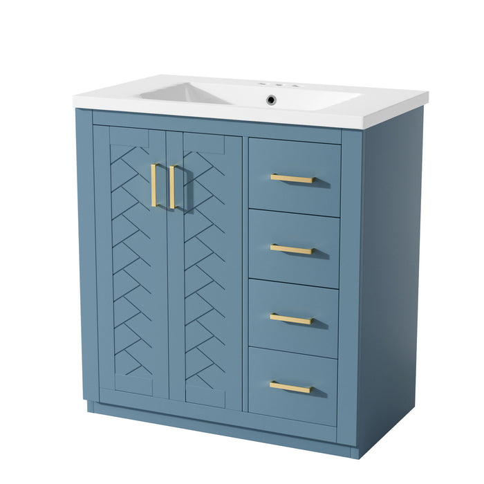 Bathroom Vanity With Sink, Storage Cabinet, Freestanding Set With 3 Drawers & Soft Closing Doors Hearth and Haven