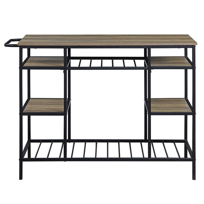 Lona - Kitchen Island - Rustic Oak & Black