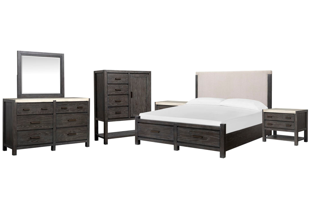 Plum Creek - Upholstered Panel Storage Bedroom Set Magnussen Furniture