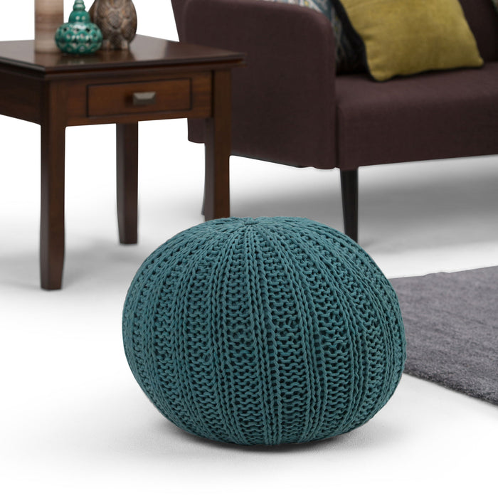 Shelby - Handcrafted Hand Knit Round Pouf Simpli-Home