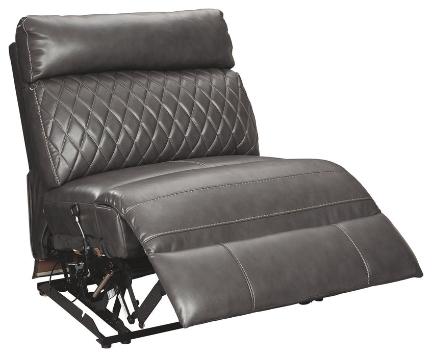 Samperstone - Armless Recliner - Gray Signature Design by Ashley®