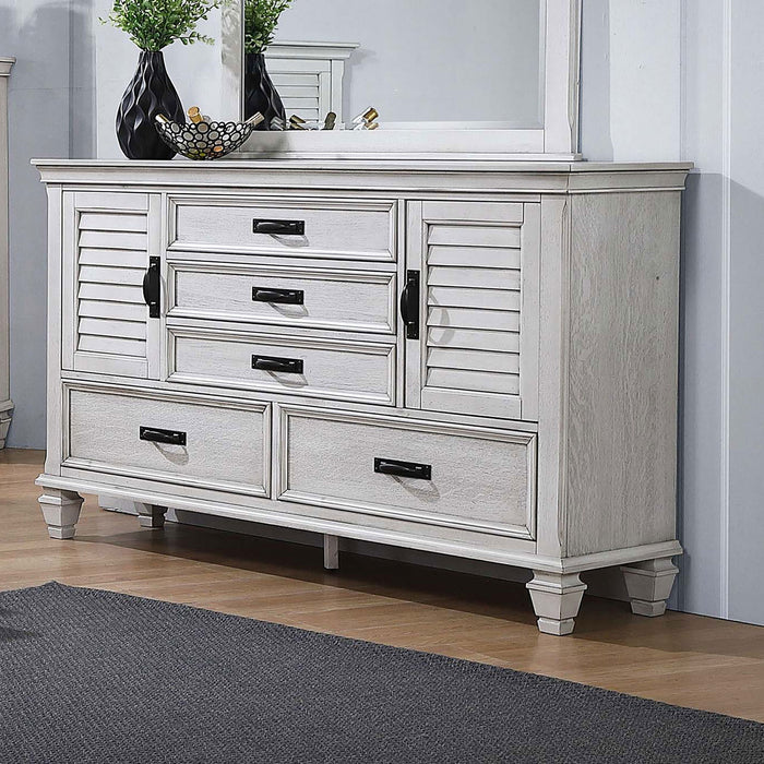 Lockeford - 5 Drawer Dresser With Side Cabinets - White Furniture Max