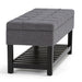 Saxon - Upholstered Transitional Storage Ottoman Bench Simpli-Home