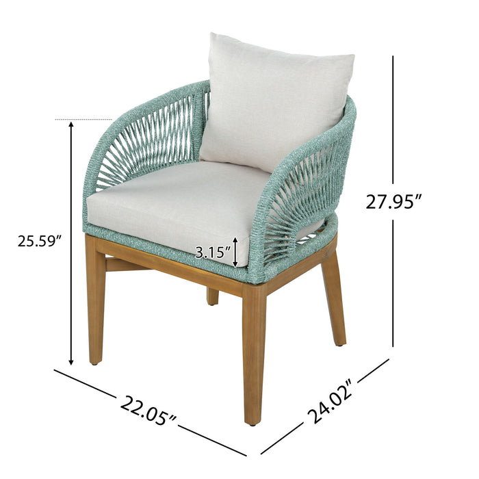 Outdoor Dining Chairs With Cushion (Set of 2) Noble House