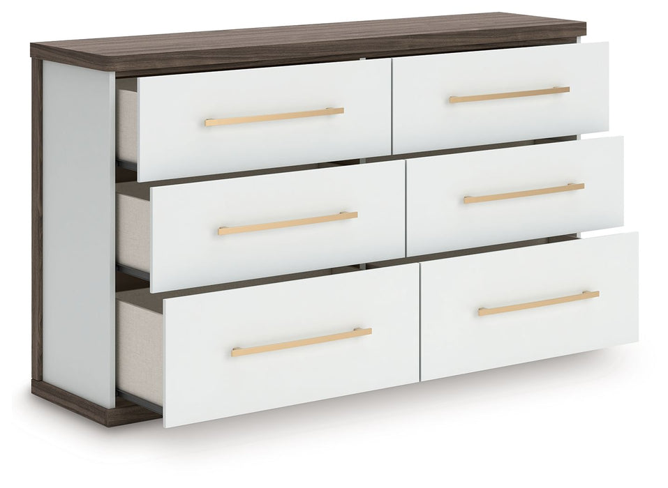 Kendanport - 3 Pc. - Dresser And 2 Nightstands - Brown / White Signature Design by Ashley®