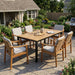 7 Piece Outdoor Patio Dining Set With & 6 Arm Chairs Noble House