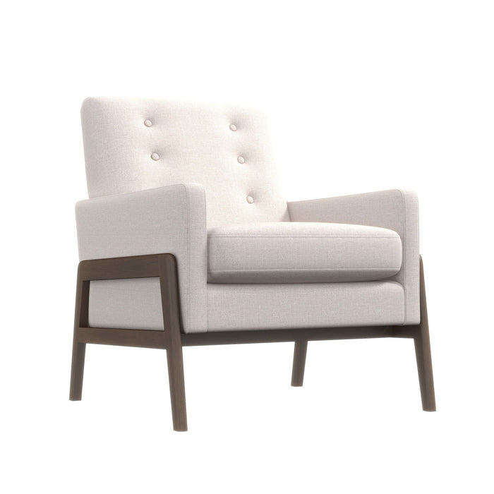 Cole Solid Wood Lounge Chair - Beige