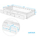 Twin Size Platform Storage Bed With 3 Drawers - White Hearth and Haven