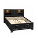 Civic - King Storage Bed With Bookcase Headboard And Built In Lighting - Gray Global Furniture USA