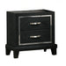 Nightstand With USB Port, Tapered Legs - Black Home Essentials