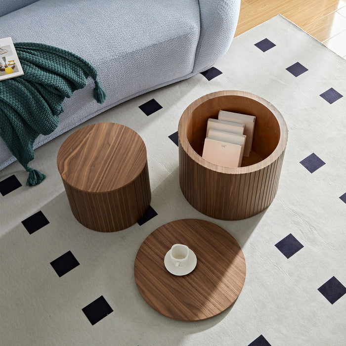 Handcrafted Nested Table Set, 2 Pieces Home Essentials