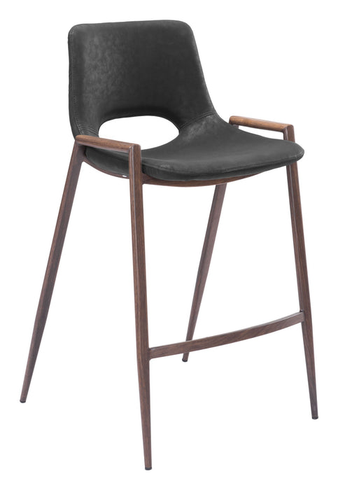 Desi - Counter Stool With Walnut Legs (Set of 2) Zuo Modern