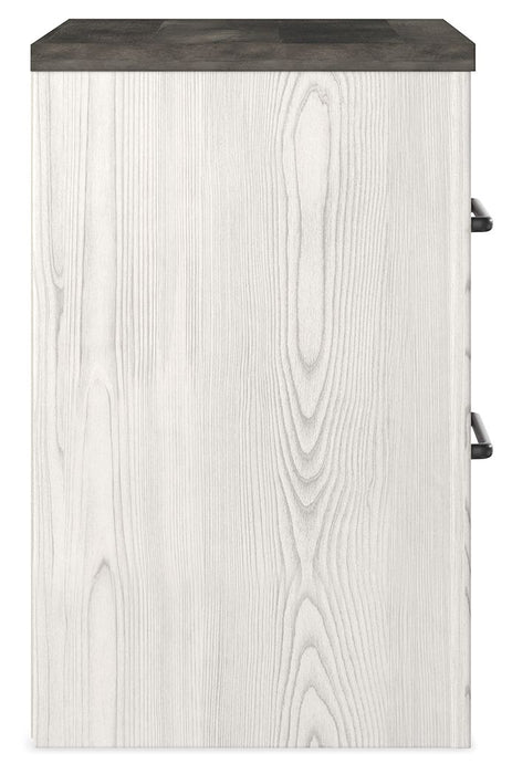 Gerridan - Two Drawer Night Stand - White / Gray Signature Design by Ashley®