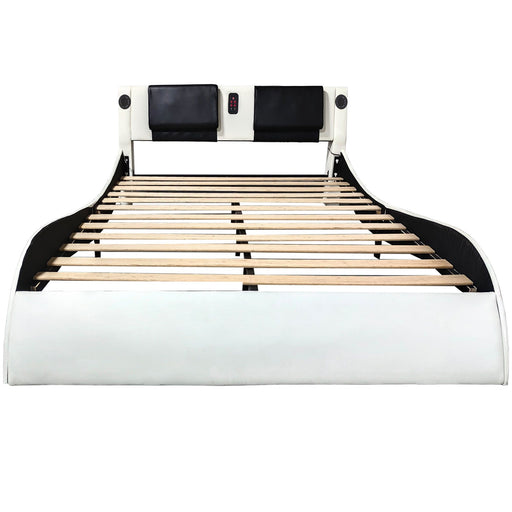 Platform Bed Frame With LED Lighting, tooth Music, Vibration Massage Home Essentials