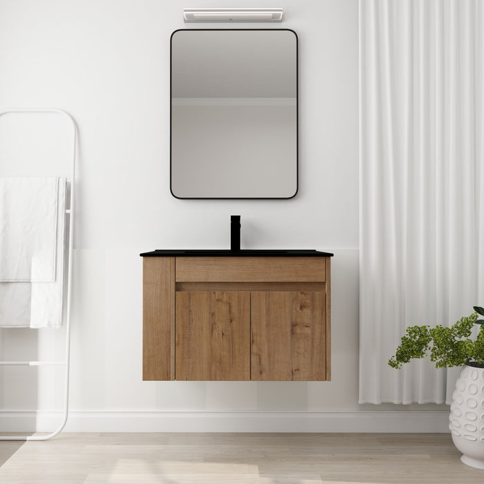 Wall Mounted Bathroom Vanity With Basin And Adjustable Open Shelf Home Essentials