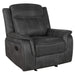 Franklin - Upholstered Padded Arm Glider Recliner - Charcoal Furniture Max