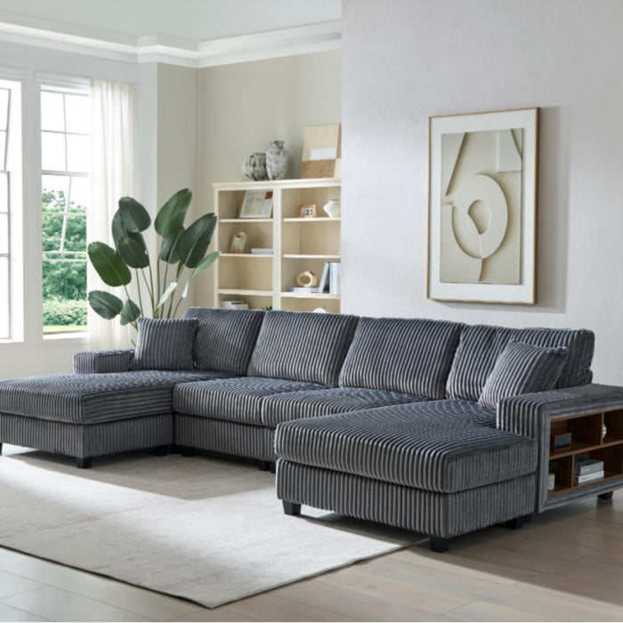 U-Shaped Convertible Sofa, 4 Seater Large Living Room Lounge Home Essentials