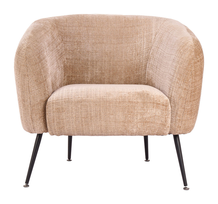 Racine - Accent Chair - Linen Beige / Brown