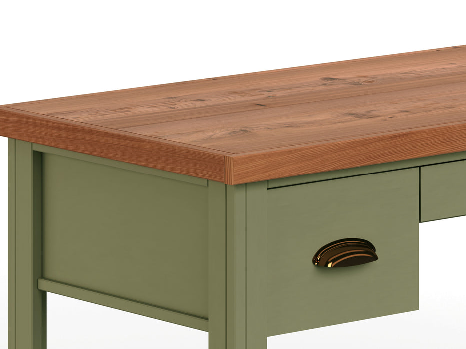 Bridgevine Home Vineyard 53" Writing Desk, No Assembly Required, Sage Green And Fruitwood Finish