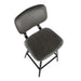 Foundry - Contemporary Barstool Zig Zag Stitching (Set of 2) - Black / Gray Lumi Source