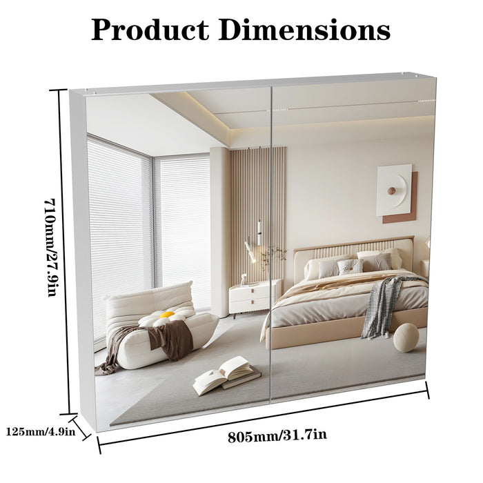 Medicine Cabinet, Wall Mounted Bathroom Mirror With Storage Home Essentials