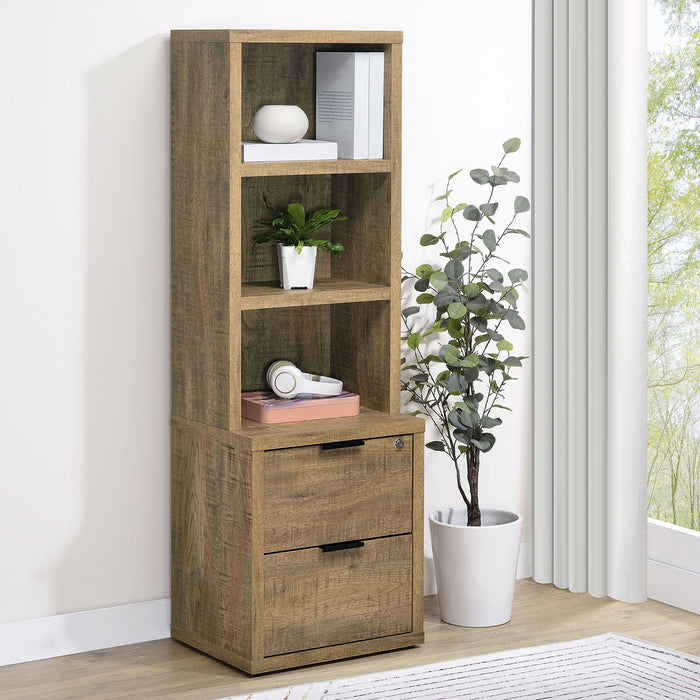 Geary - 3 Shelf Bookcase With USB Charging And Lockable Top Drawer Furniture Max