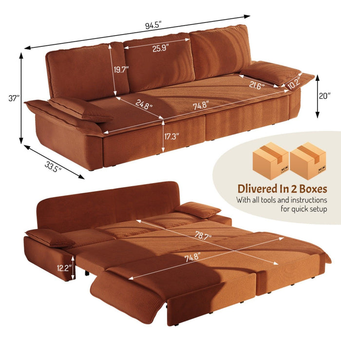 King Size Pull Out Sofa Bed, 3 In 1 Convertible Multifunctional Home Essentials
