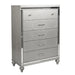 1 Piece Chest With 5 Drawers Snake Skin Bedroom Furniture - Silver Home Essentials