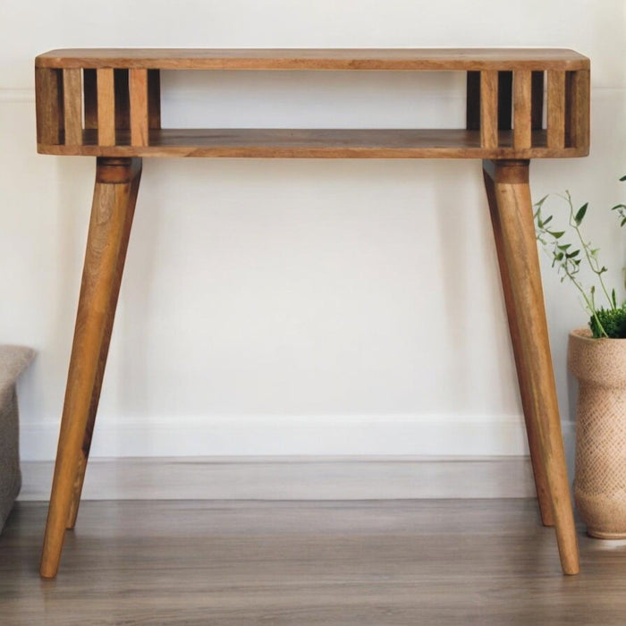 Slatted Console - Light Brown Artisan Furniture