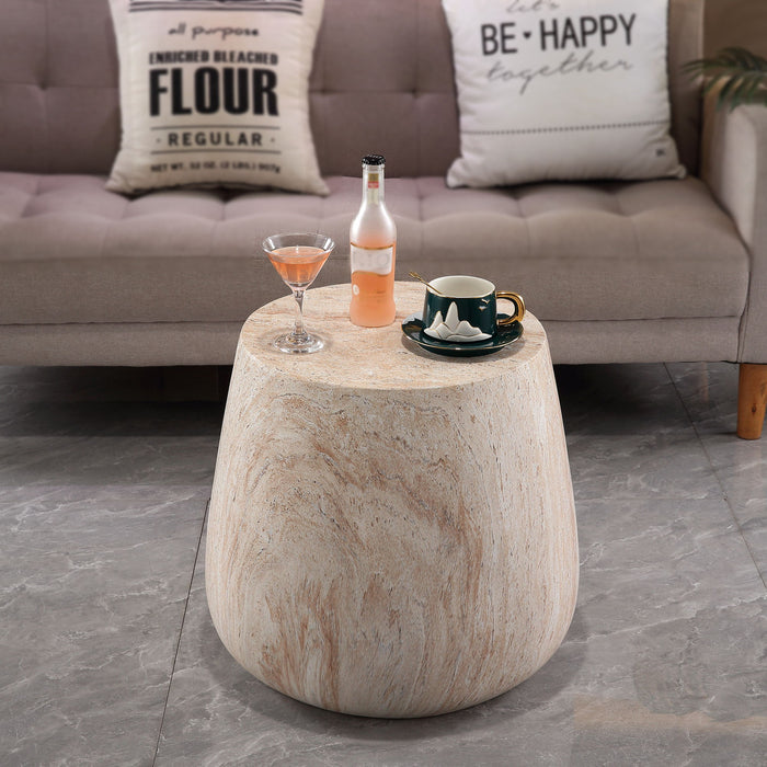 Drum Accent Coffee Table - Beige / Yellow Home Essentials