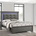 Bed With Square Button Tufting And LED Lights Home Essentials
